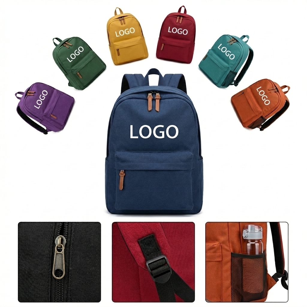 Classic Canvas Commuter Backpack with Laptop Compartment