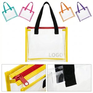 Clear Stadium Approved Zippered Tote Bag for Sports Events & Concerts