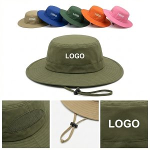 Lightweight Water-Resistant Bucket Hat with Dual Air Vents for Sun Safety